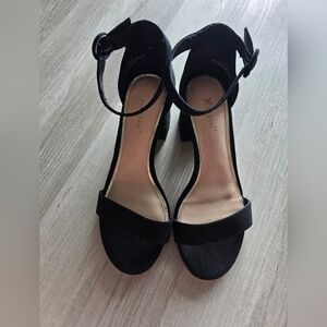 Xappeal Black Ankle Strap Heels